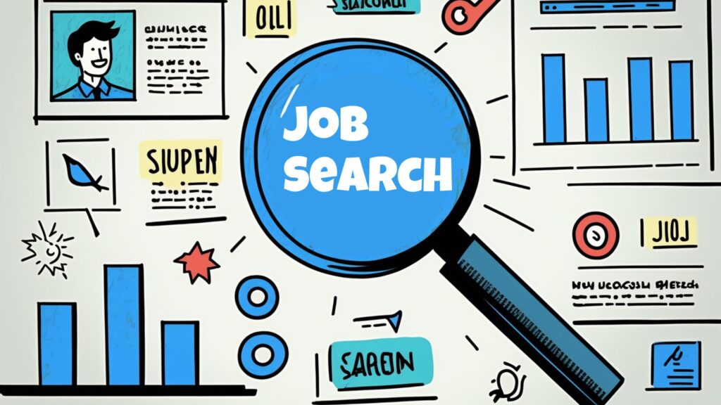 Infographic image depicts job search strategies