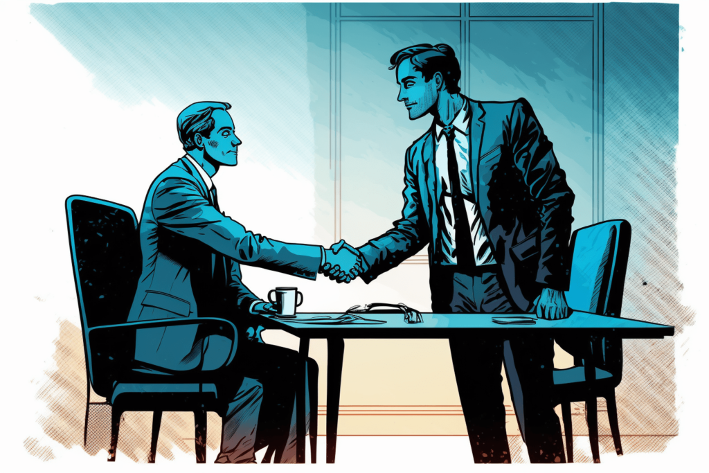 Digital art depicts successful salary negotiation