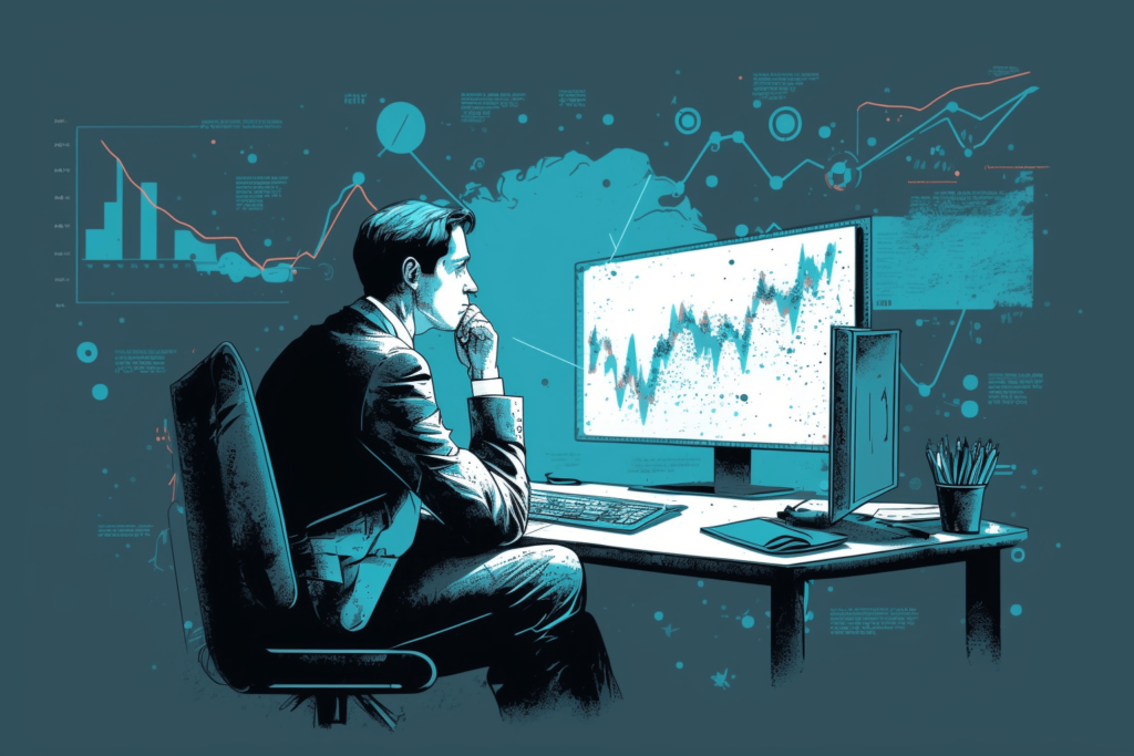 Digital illustration of a financial analyst